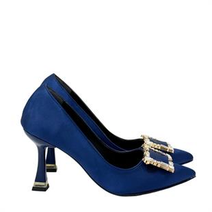 Saten Tasarım Tokalı 9 Cm Topuklu Stiletto