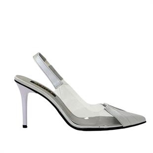 Şeffaf Saten Detaylı Tasarım Stiletto