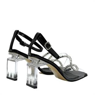 Şeffaf Tasarım 9 Cm Topuklu Rahat Ayakkabı