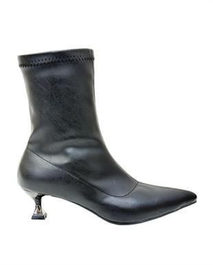 Streç Fındık Topuklu Stiletto Bot