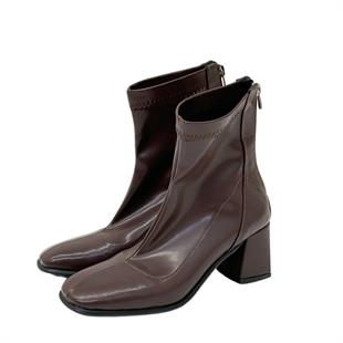 Streç Kalın Topuklu Bot