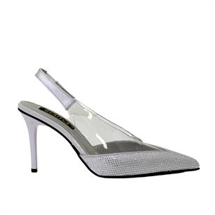 Taş Detaylı Şeffaf Stiletto