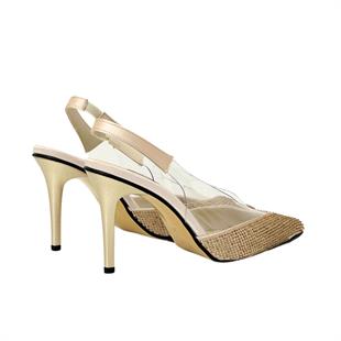 Taş Detaylı Şeffaf Stiletto