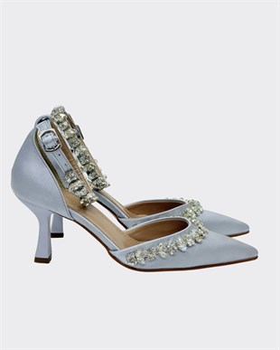 Taş Detaylı Tasarım 7 Cm Rahat Topklu Stiletto