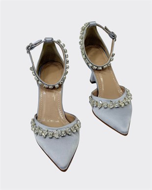 Taş Detaylı Tasarım 7 Cm Rahat Topklu Stiletto