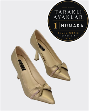Taş Detaylı Tasarım 9 Cm Topuklu Klasik Stiletto