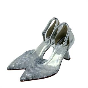 Taş İşlemeli Şeffaf Rahat Stiletto