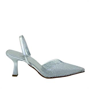 Taş İşlemeli Şeffaf Rahat Stiletto