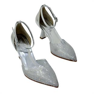 Taş İşlemeli Şeffaf Rahat Stiletto