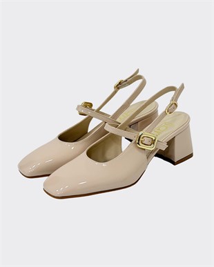 Tek Bantlı 6 Cm Rahat Topuklu Ayakkabı