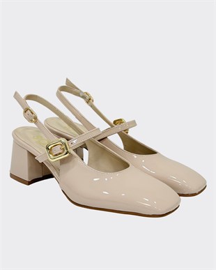 Tek Bantlı 6 Cm Rahat Topuklu Ayakkabı