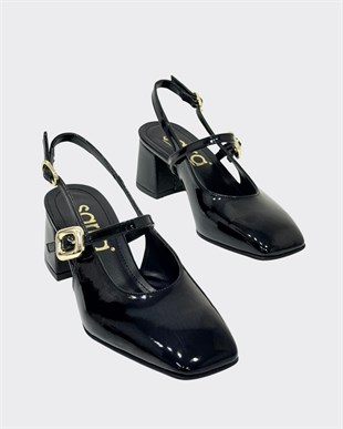 Tek Bantlı 6 Cm Rahat Topuklu Ayakkabı