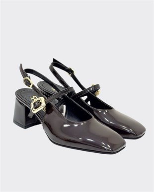 Tek Bantlı 6 Cm Rahat Topuklu Ayakkabı