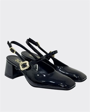 Tek Bantlı 6 Cm Rahat Topuklu Ayakkabı