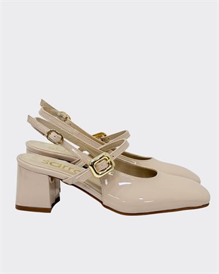 Tek Bantlı 6 Cm Rahat Topuklu Ayakkabı