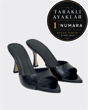 Tek Bantlı 8 Cm Rahat Topuklu Terlik