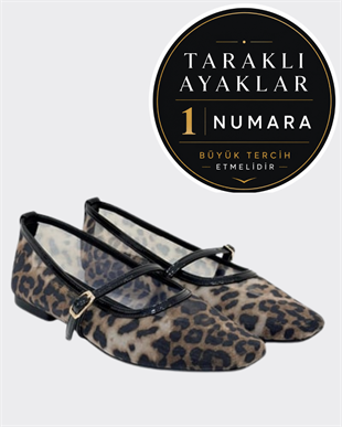 Transparan Tasarımlı Bantlı Leopar Babet