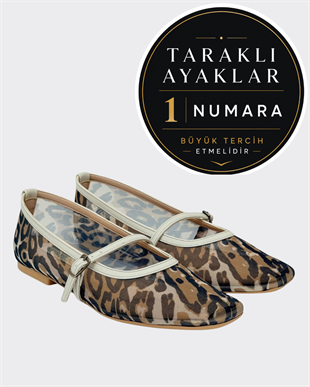 Transparan Tasarımlı Bantlı Leopar Babet