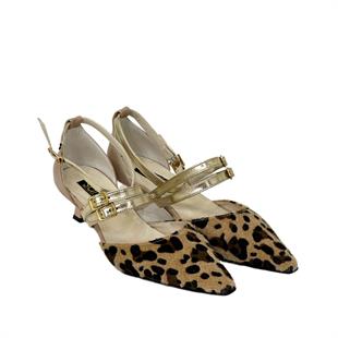Üç Bantlı Tasarım Fındık Topuklu Stiletto