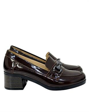 Yumuşak Hakiki Deri Tokalı 5 Cm Rahat Topuklu Ayakkabı