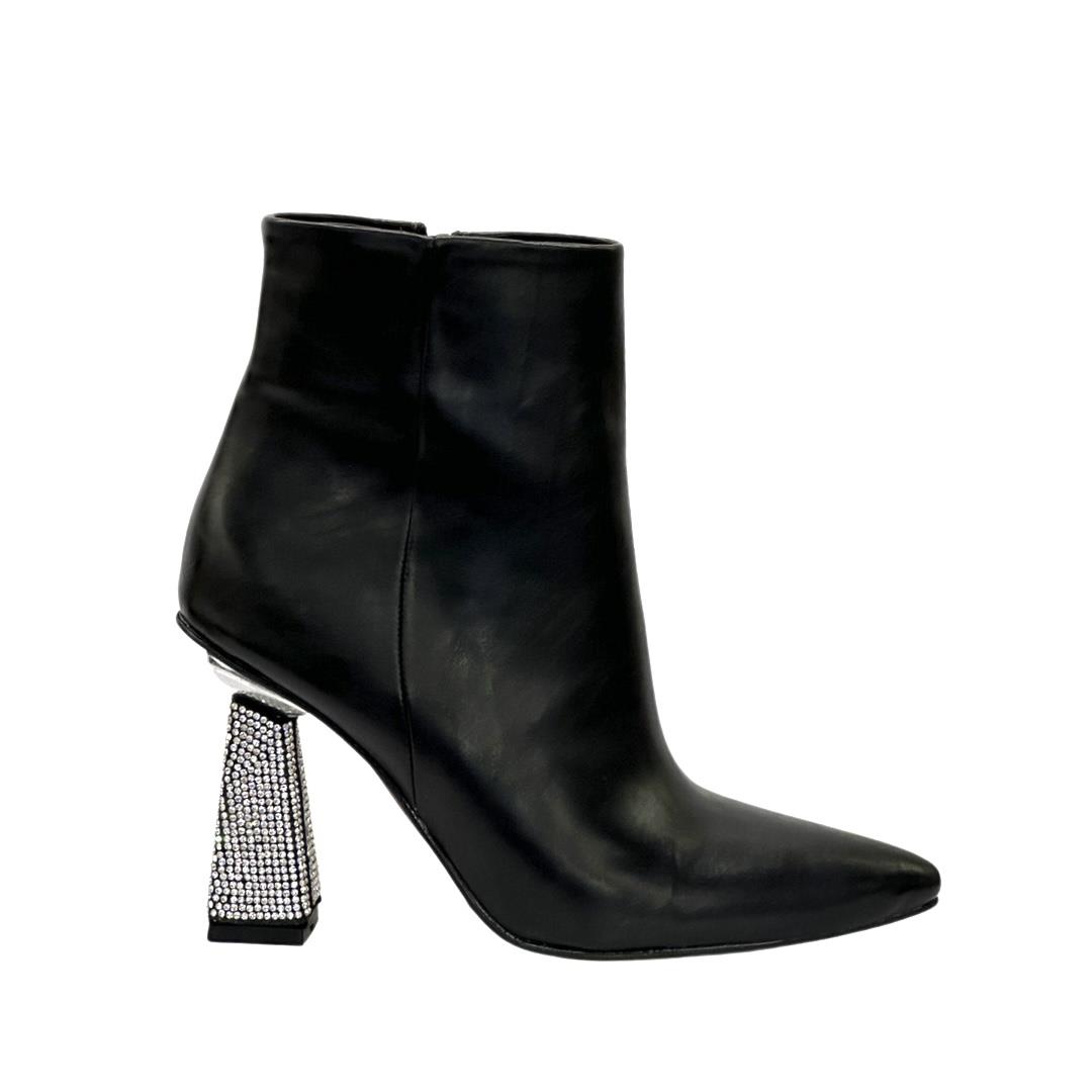 10 Cm Tasarım Taş Topuklu Stiletto Bot