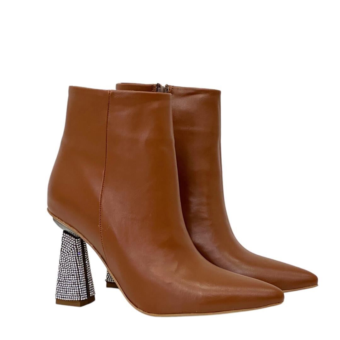 10 Cm Tasarım Taş Topuklu Stiletto Bot