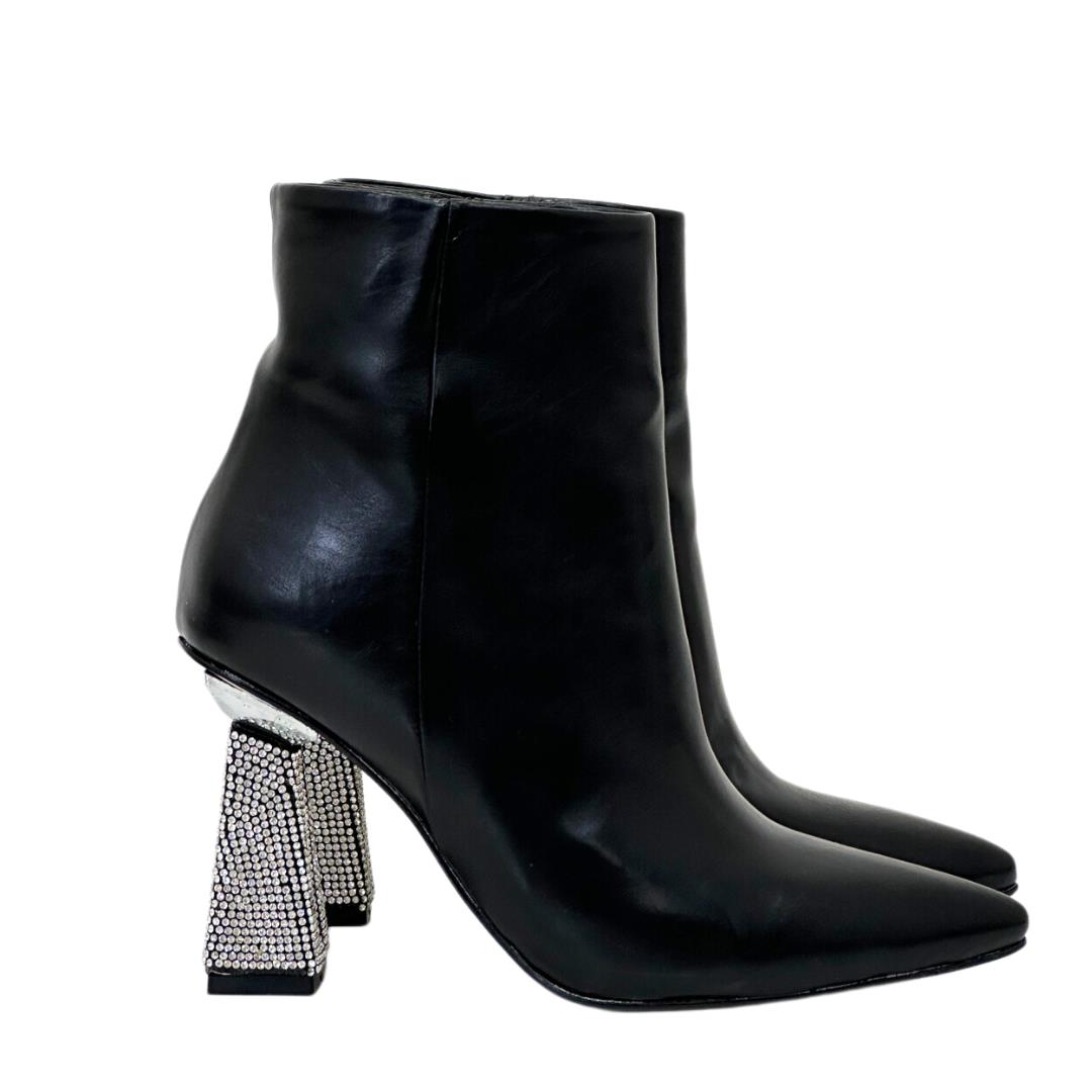 10 Cm Tasarım Taş Topuklu Stiletto Bot