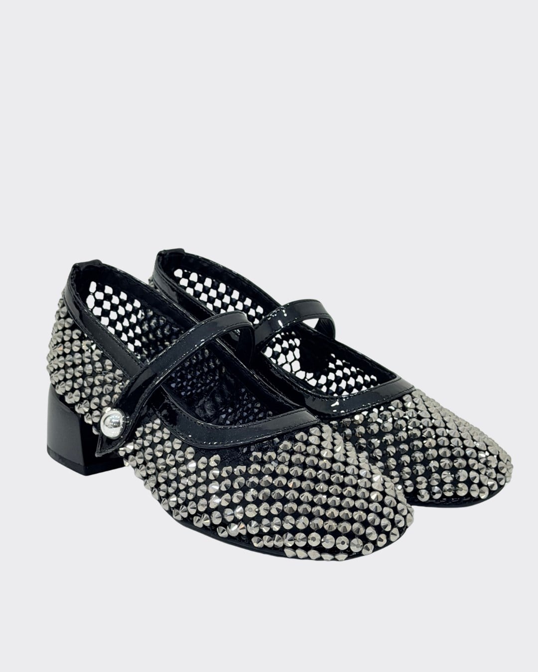 4 Cm Kalın Topuklu Full Taş İşlemeli Ayakkabı