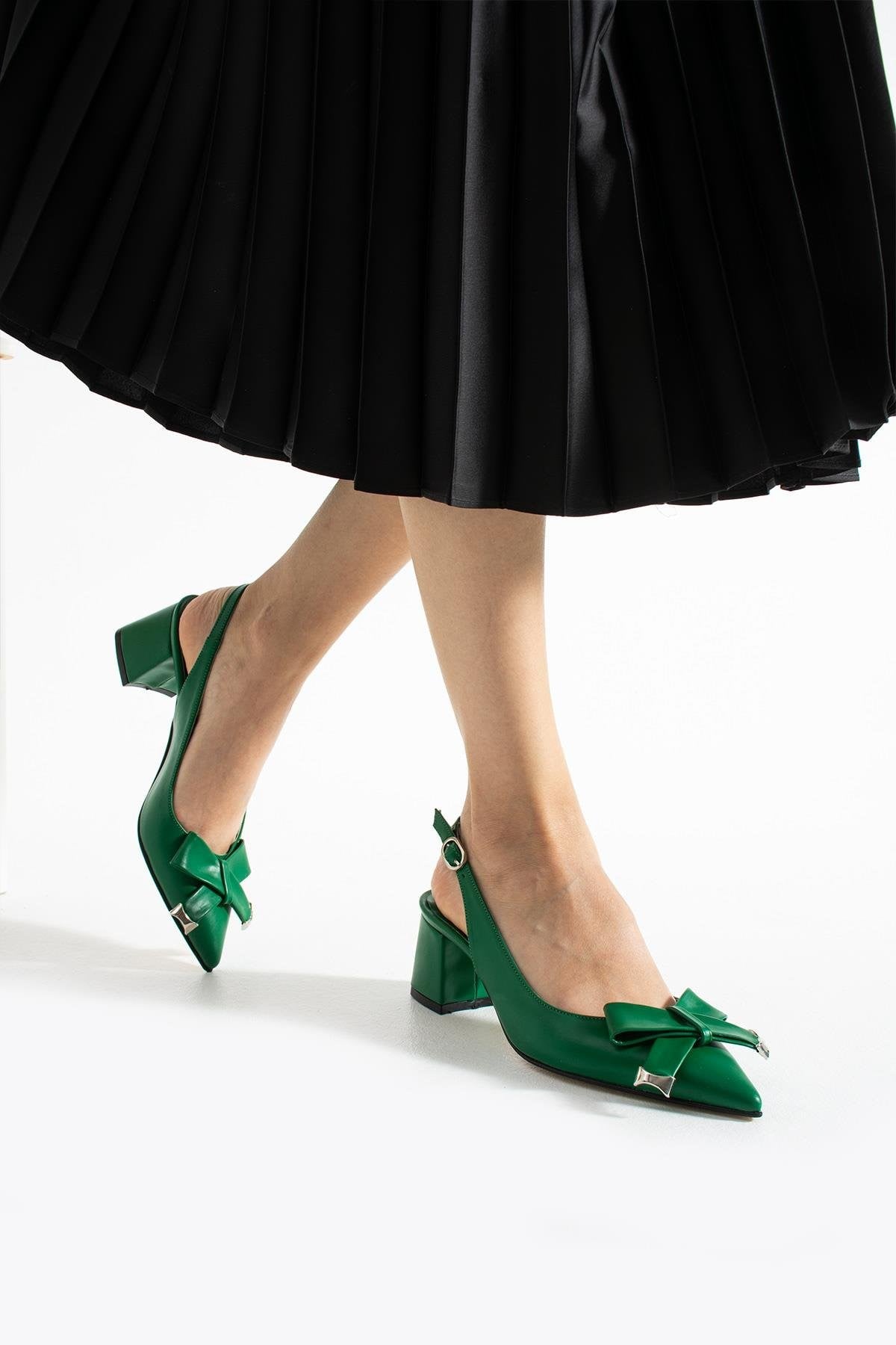 6 Cm Özel Rahat Topuklu Tasarım Tokalı Stiletto