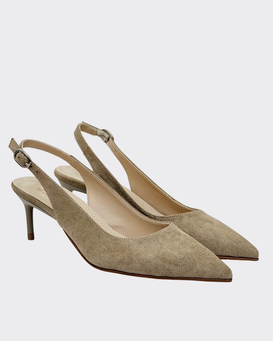 7 Cm Rahat Topuklu Arkası Açık Sade Stiletto