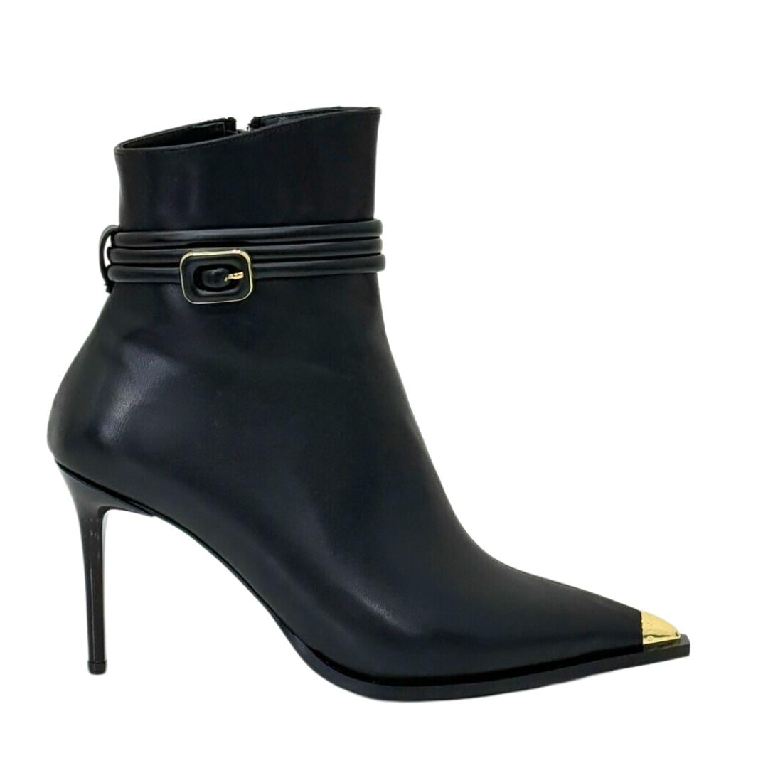 9 Cm Topuklu Toka Detaylı Tasarım Stiletto Bot
