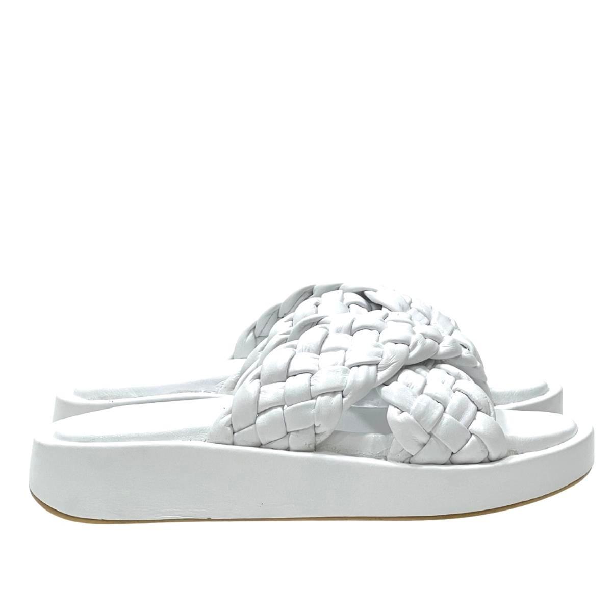 Beyaz 4 Cm Örgü Terlik