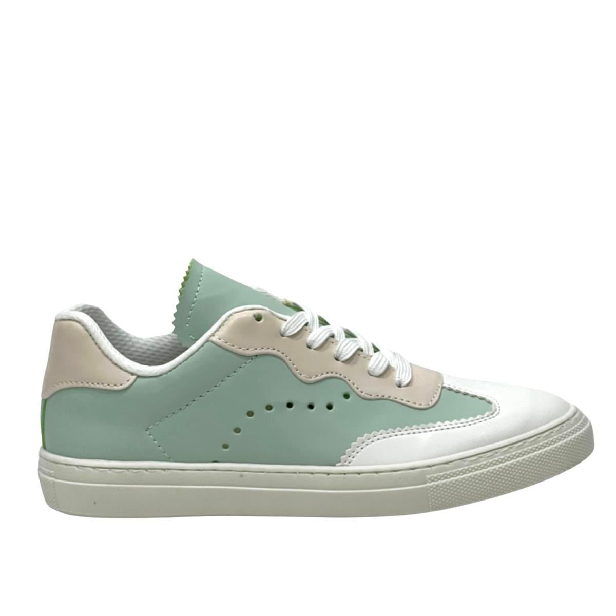 Beyaz Mint Yeşili Multi 2 Cm Tabanlı Spor Ayakkabı