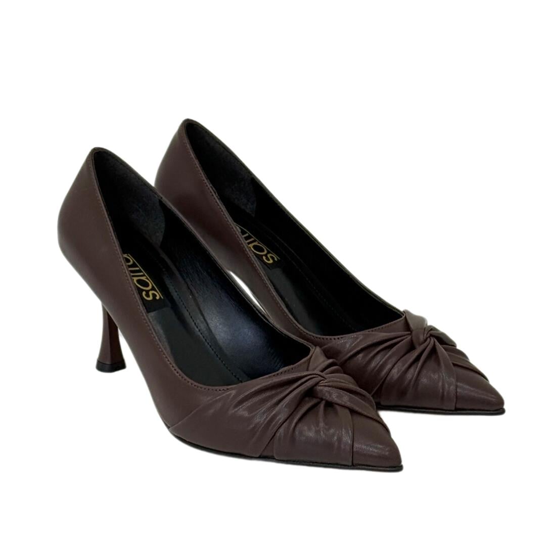 Büzgü Detaylı 8 Cm Rahat Topuklu Stiletto