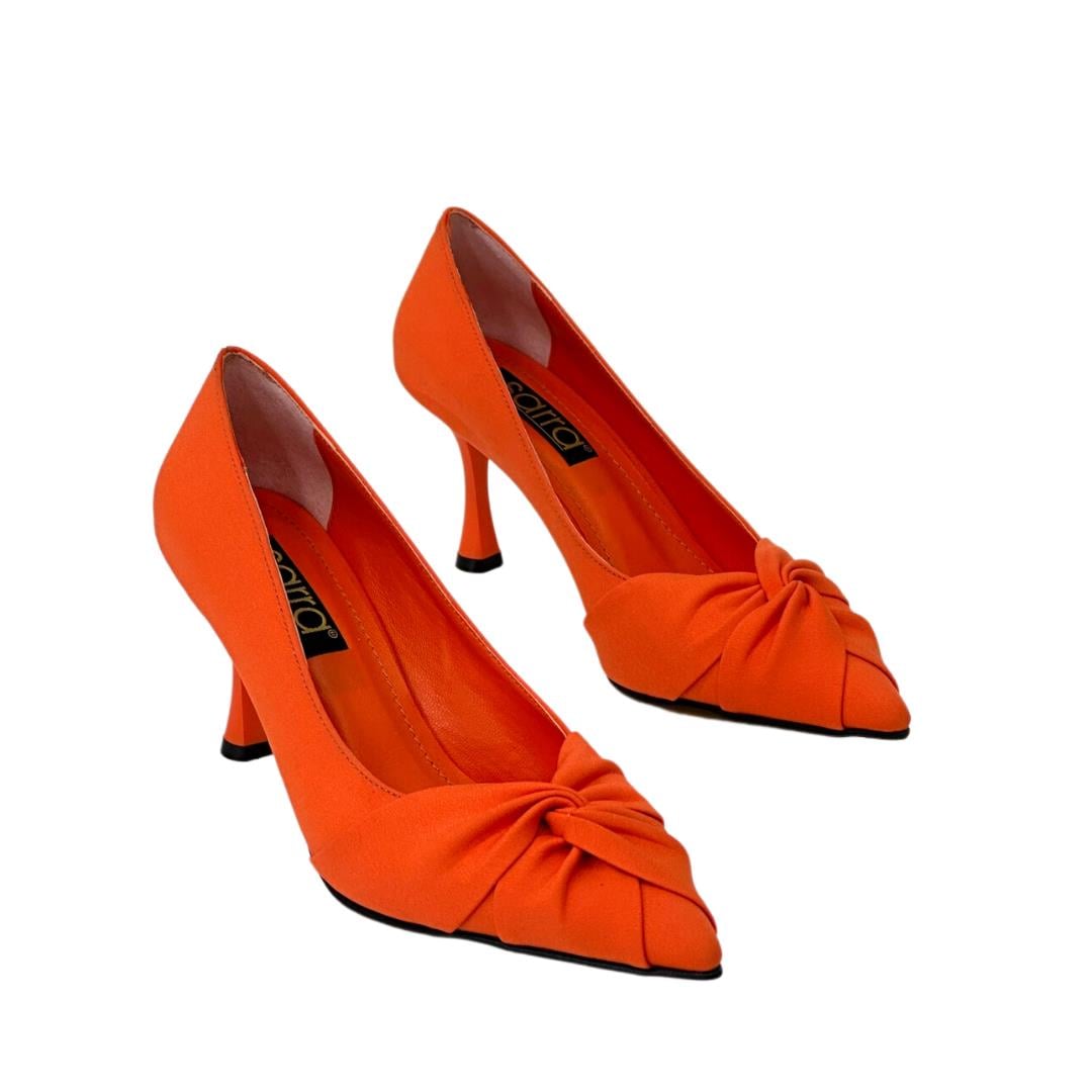 Büzgü Detaylı 8 Cm Rahat Topuklu Stiletto