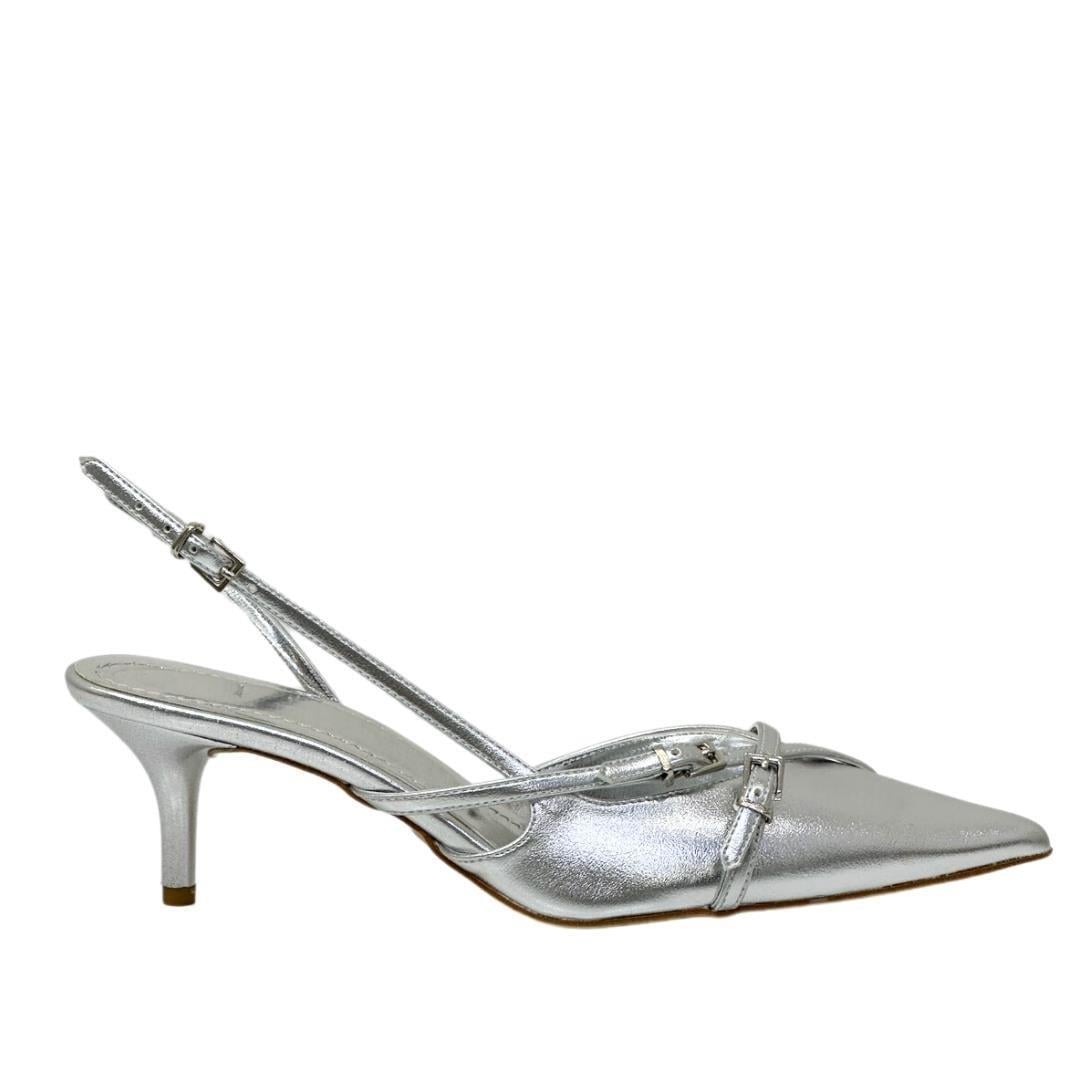 Çapraz Bant Detaylı 7 Cm Rahat Topuklu Stiletto