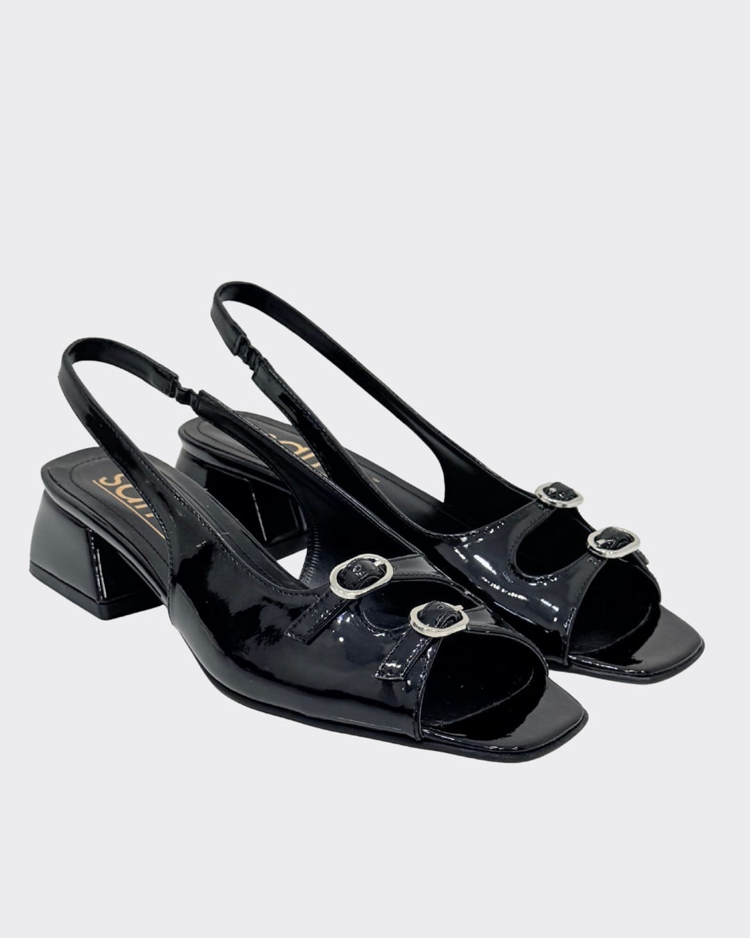 Çift Bantlı 4 Cm Rahat Topuklu Ayakkabı