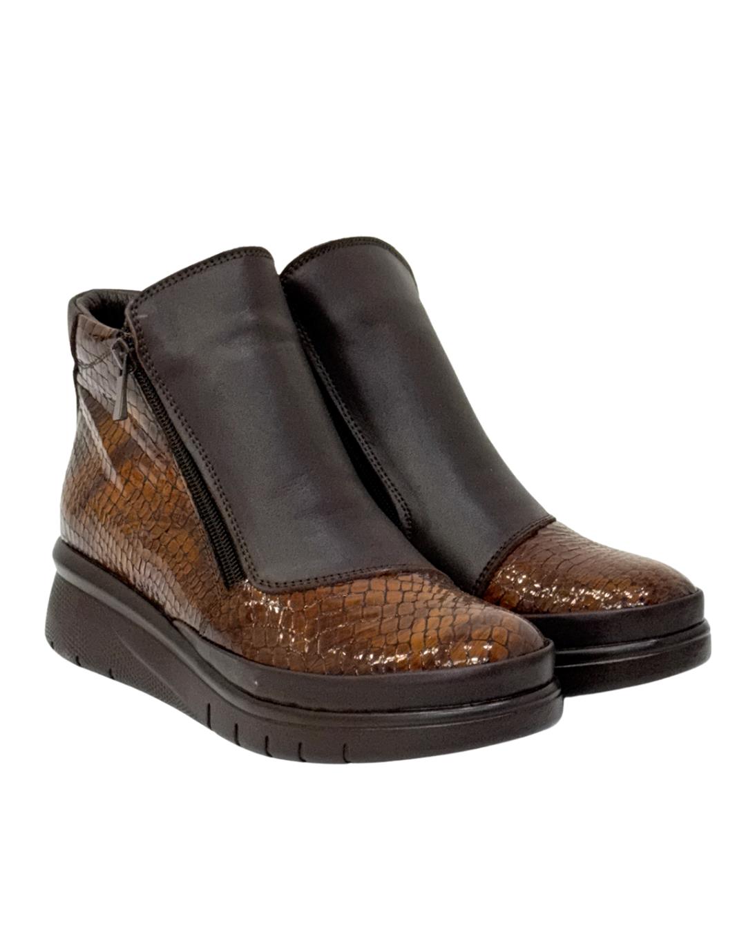 Çift Fermuarlı Petek Baskılı Rahat Bot