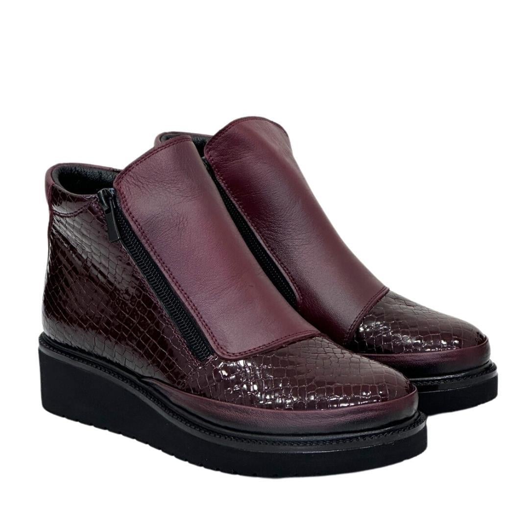 Çift Fermuarlı Petek Baskılı Rahat Bot