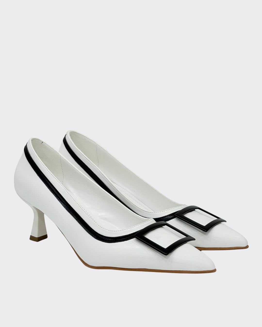 Çift Renkli Tasarım 6 Cm Rahat Topuklu Stiletto