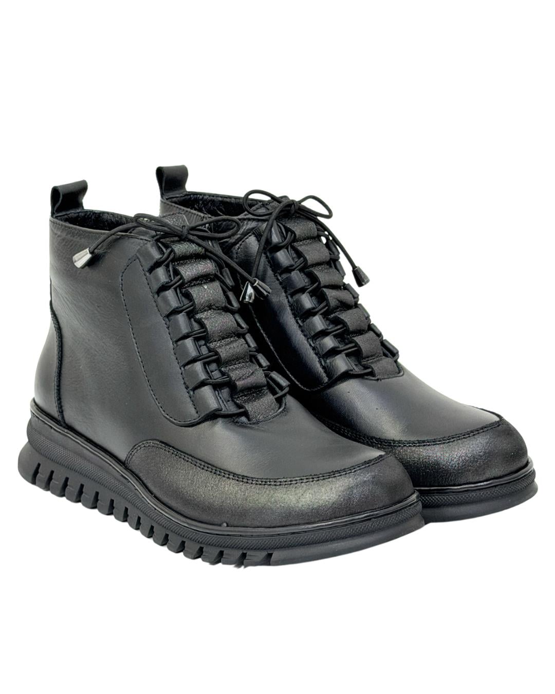 Fermuarlı Hakiki Deri 5 Cm Dolgu Topuk Bot