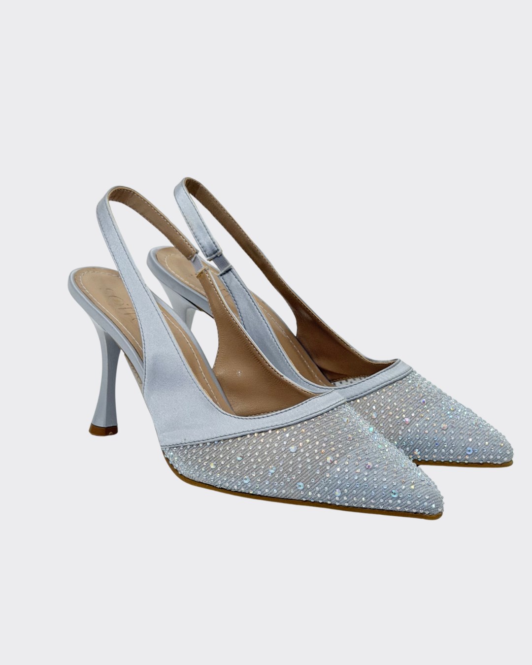 Full Taş İşlemeli 8 Cm Rahat Topuklu Stiletto