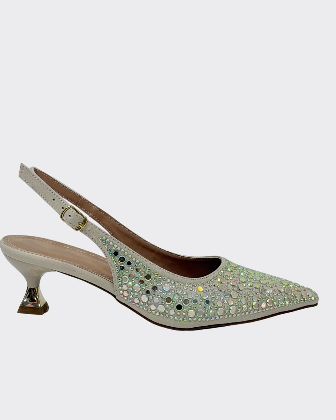 Gerçek Pul Tasarımlı Fındık Topuklu Stiletto