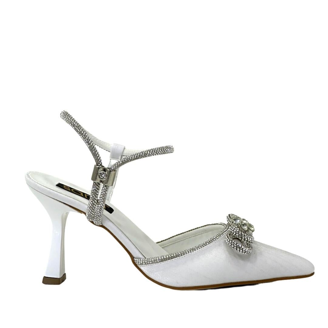 Gerçek Taş Fiyonklu 9 Cm Topuklu Stiletto