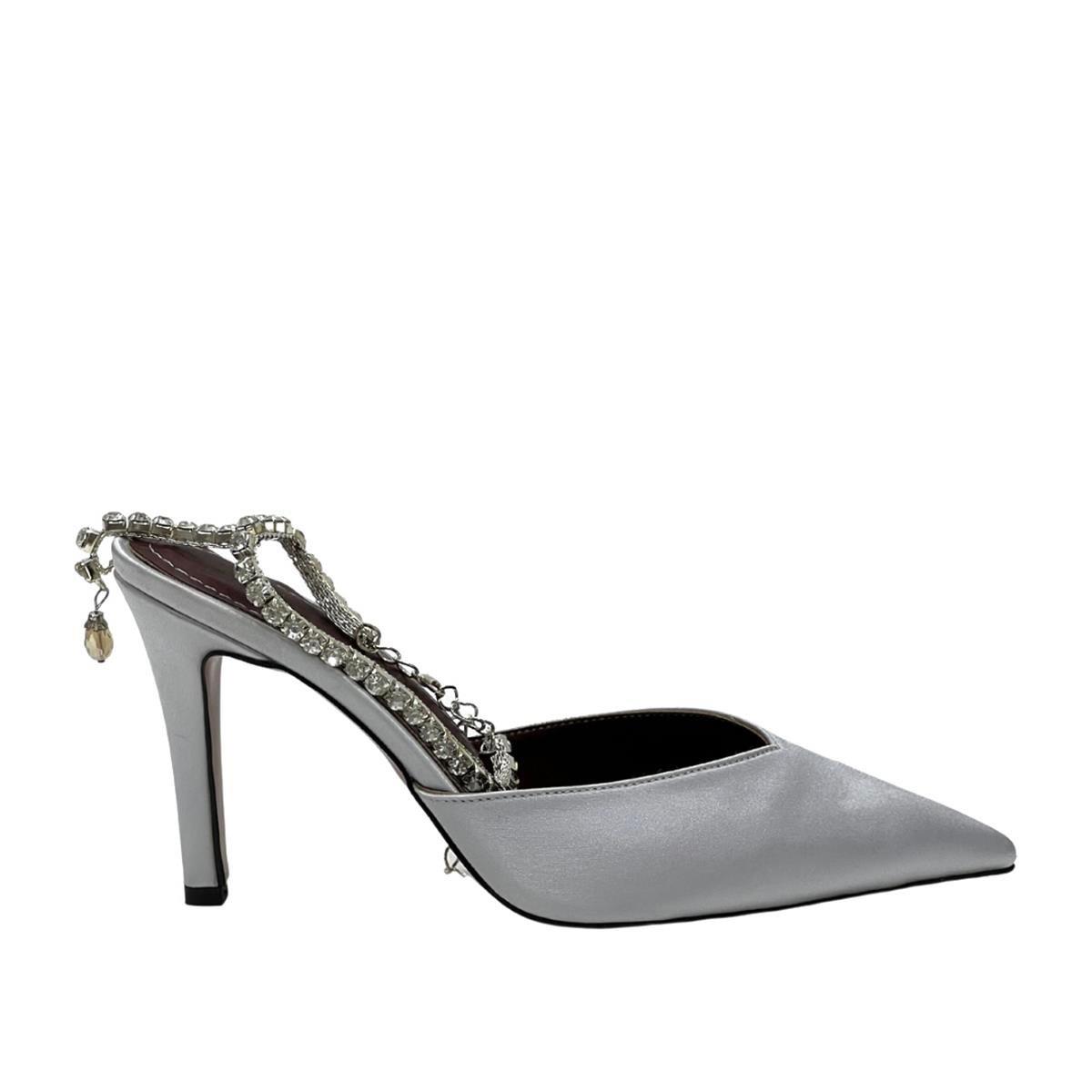 Gri 10 Cm Topuklu Rahat Stiletto