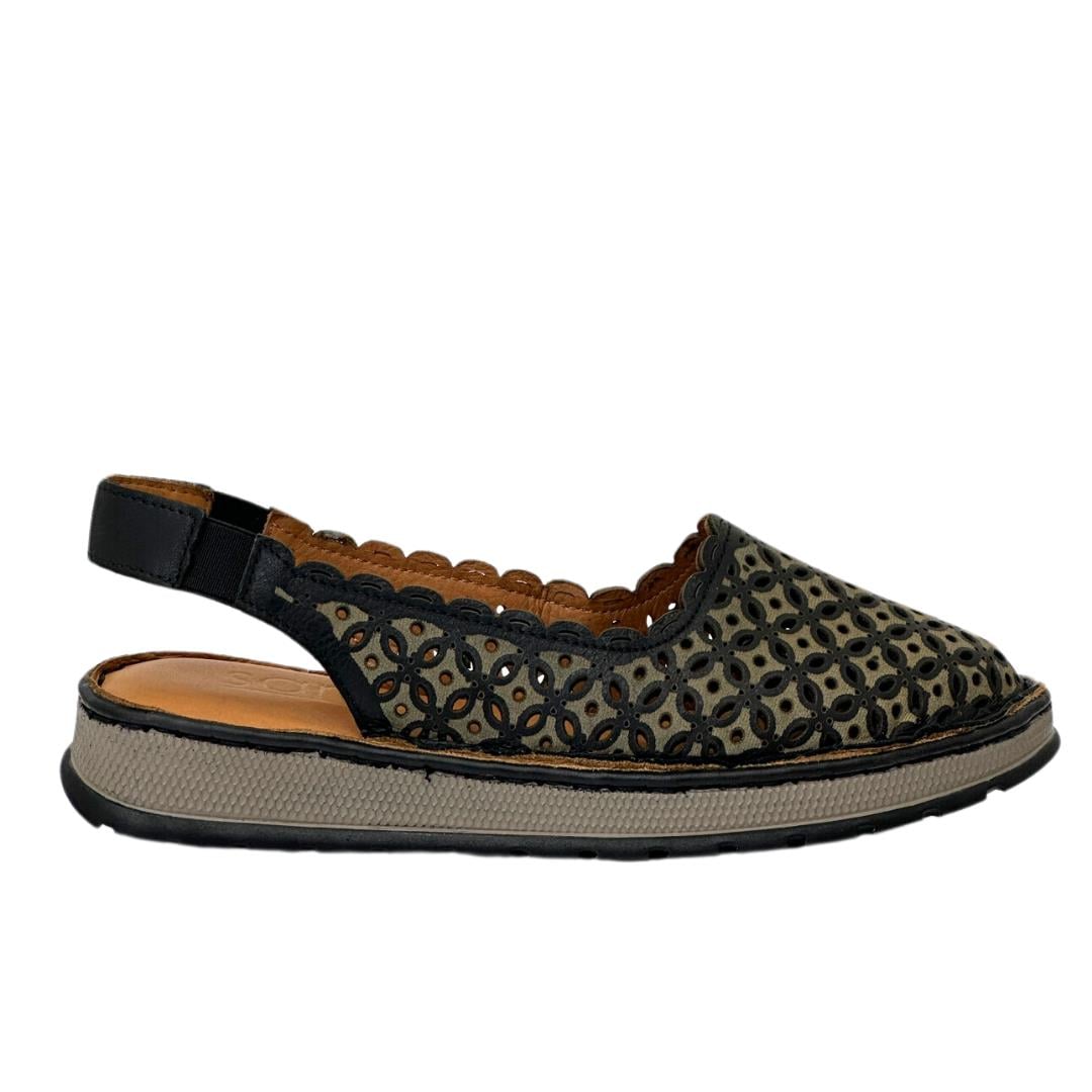Hakiki Deri 3 Cm Tabanlı Lezer Delikli Sandalet