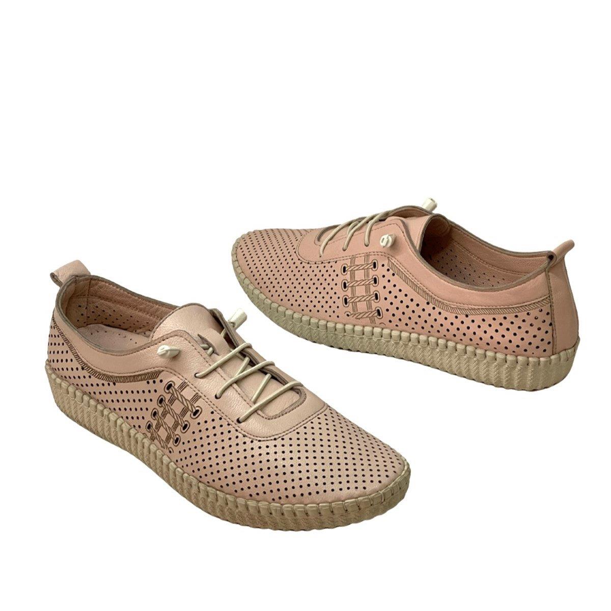 Hakiki Deri Delikli 2 Cm Tabanlı Ayakkabı