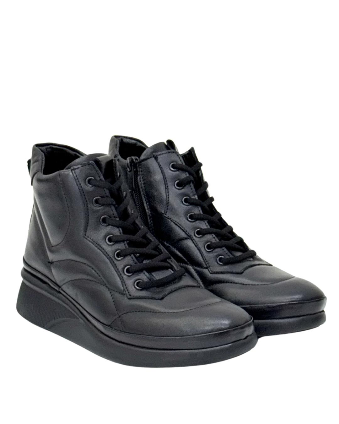 Hakiki Deri Fermuar Detaylı Spor Bot