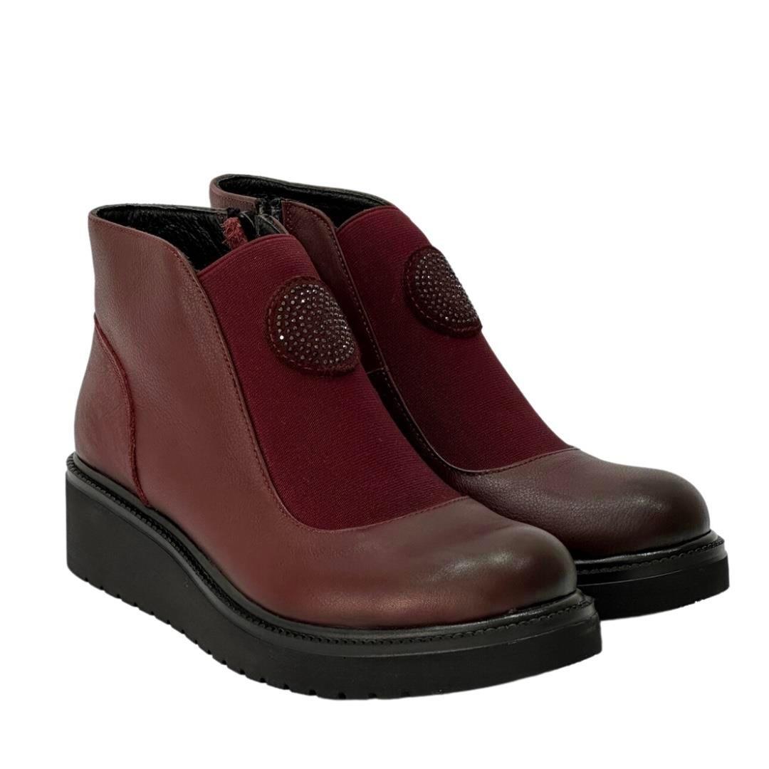 Hakiki Deri Ortopedik Tabanlı 4 Cm Dolgu Topuklu Bot