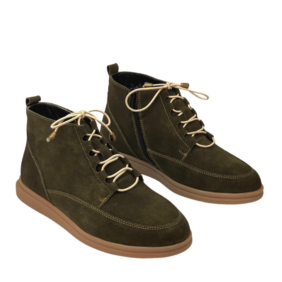 Hakiki Süet Deri 2 Cm Topuklu Bilek Boy Bot